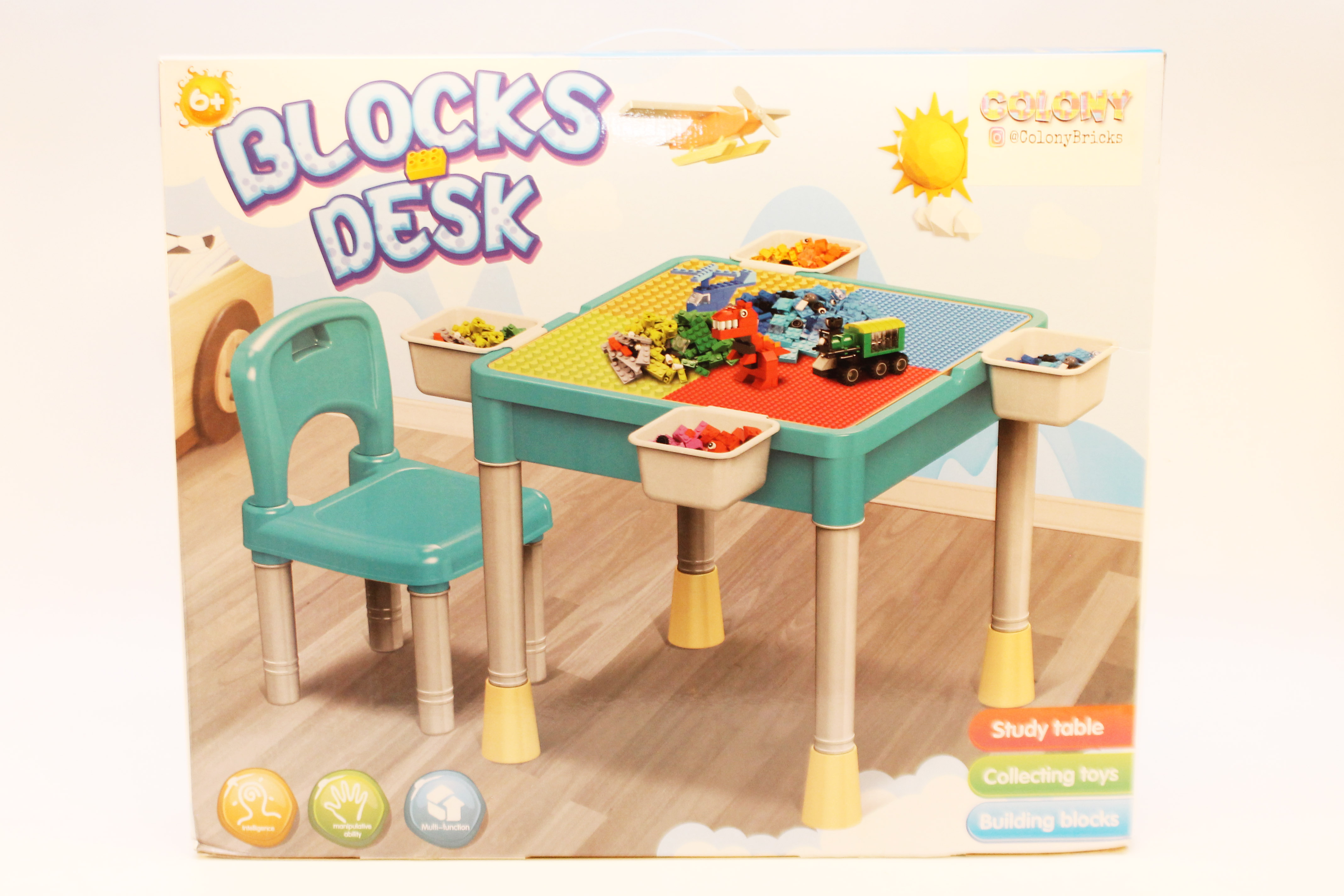^Meja + Kursi Block Desk Box @6