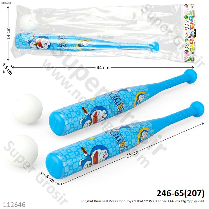 Tongkat Baseball Doraemon Toys 1 Ikat 12 Pcs 1 Inner 144 Pcs Ktg Opp @288