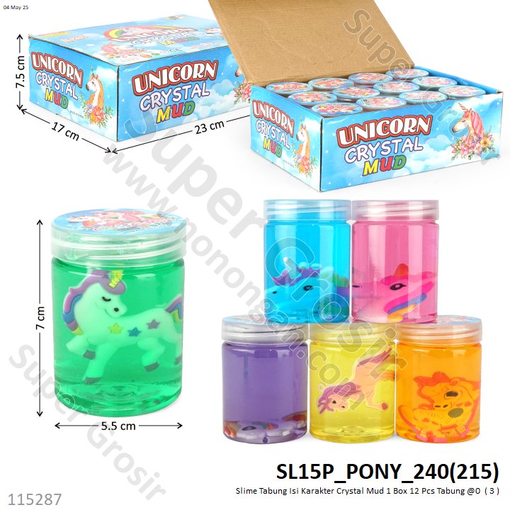 Slime Tabung Isi Karakter Crystal Mud 1 Box 12 Pcs Tabung @0