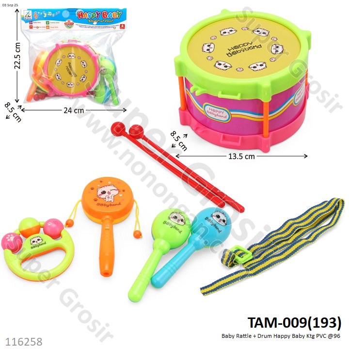 Drum Set Baby Rattle Happy Baby Ktg PVC @96