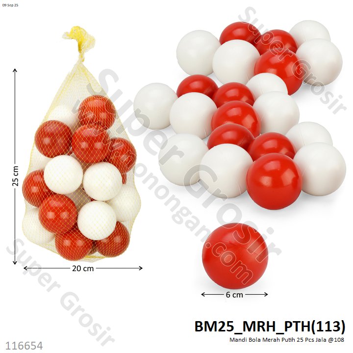 Mandi Bola Merah Putih 25 Pcs Jala @108