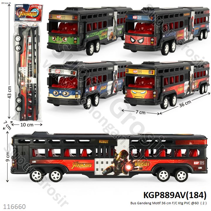 Bus Gandeng Motif 36 cm F/C Ktg PVC @60