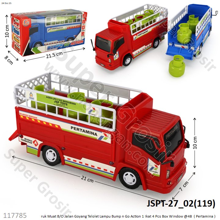 Truk Muat B/O Jalan Goyang Telolet Lampu Bump n Go Action 1 Ikat 4 Pcs Box Window @48