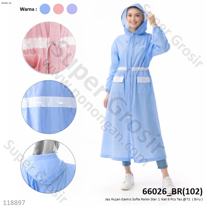 Jas Hujan Gamis Sofia Ralen Star 1 Ikat 6 Pcs Tas @72