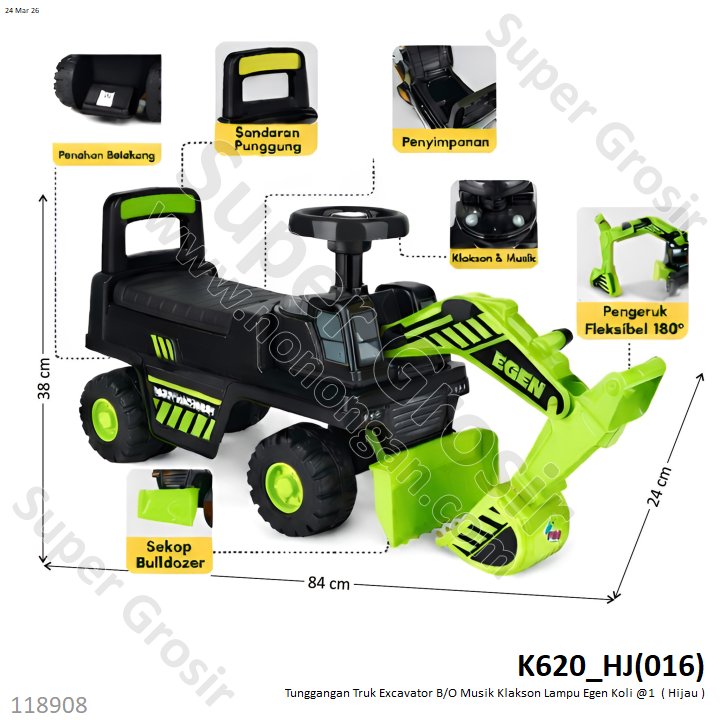 Tunggangan Truk Excavator B/O Musik Klakson Lampu Egen Koli @1
