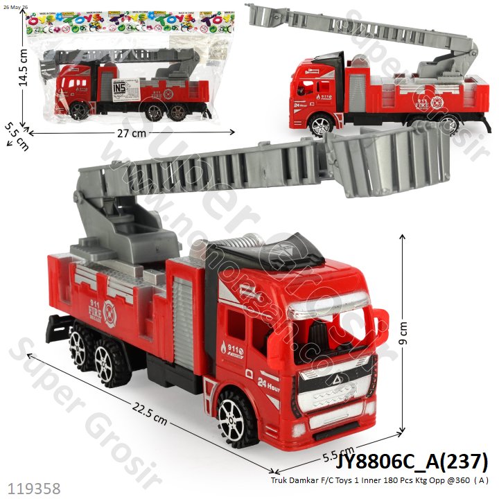 Truk Damkar F/C Toys 1 Inner 180 Pcs Ktg Opp @360