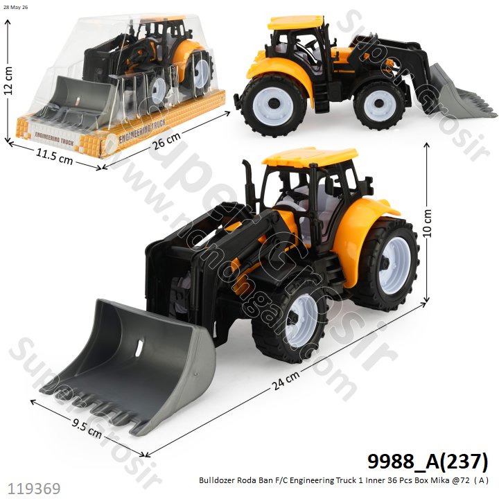 Bulldozer Roda Ban F/C Engineering Truck 1 Inner 36 Pcs Box Mika @72
