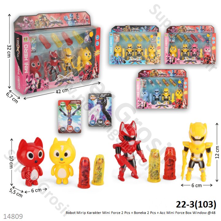 Action Figure Mini Force 4 Pcs dan Acc Box Window @48
