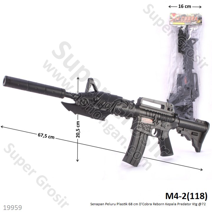 Senapan Peluru Plastik Kepala Predator 68 cm D'Cobra Reborn 1 Inner 36 Pcs Ktg PVC @72