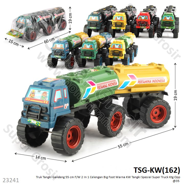 Truk Tangki Gandeng Roda Besar F/W 55 cm Warna KW Spesial Super Truck 3 Warna Ktg Opp @35