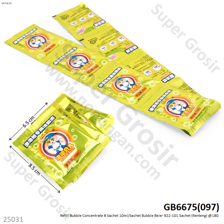 Refill Bubble Concentrate 8 Sachet 10ml/Sachet Bubble Beier 922-101 Renteng @180