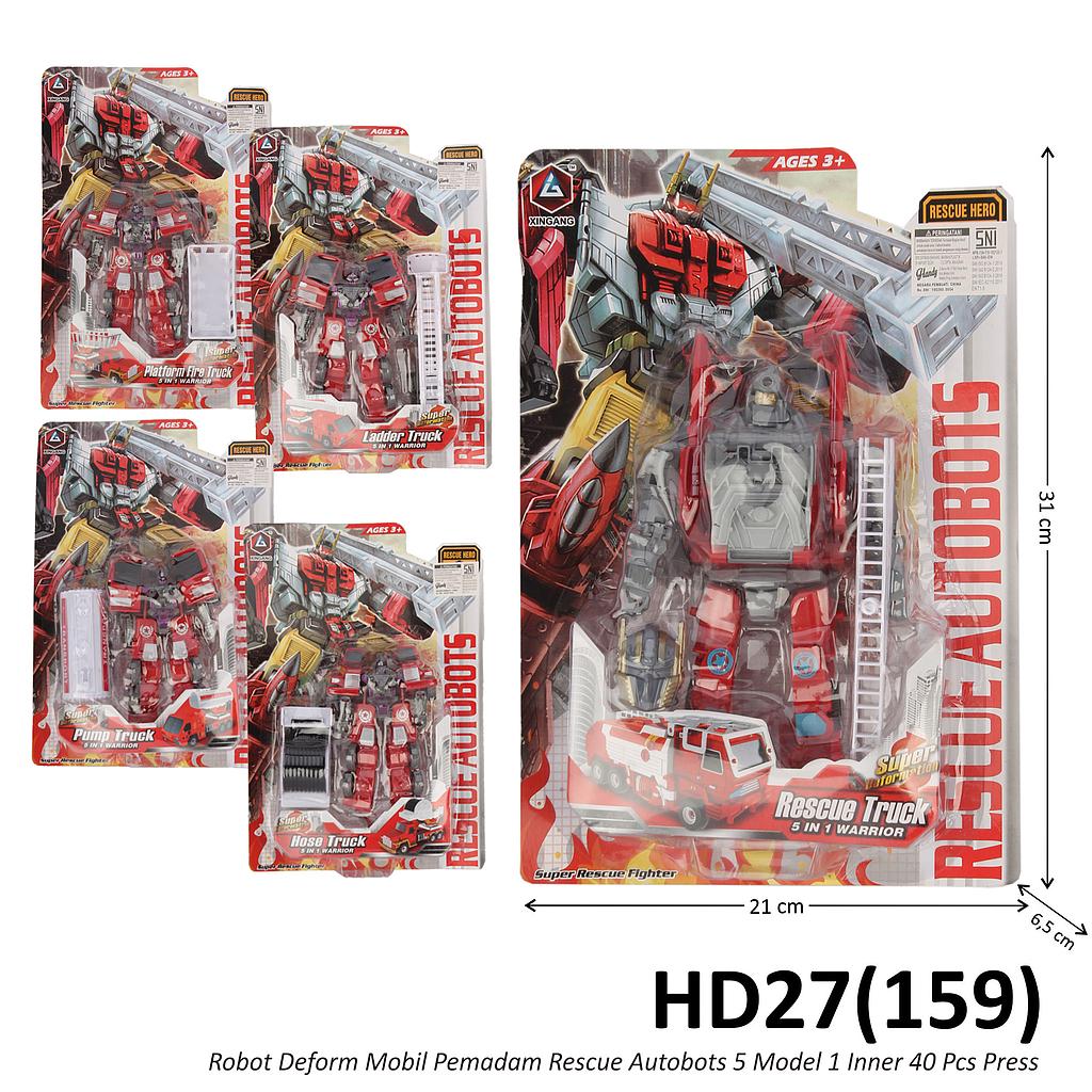 Robot Deform Mobil Damkar Rescue Autobots 5 Model 1 Inner 40 Pcs Press @80