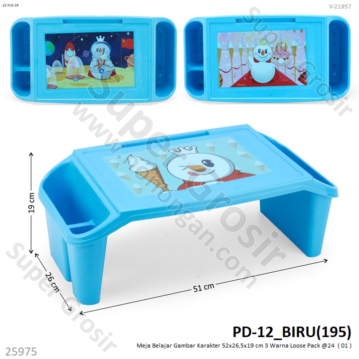 Meja Belajar Anak Karakter 52x26,5x19 cm Loose Pack @32