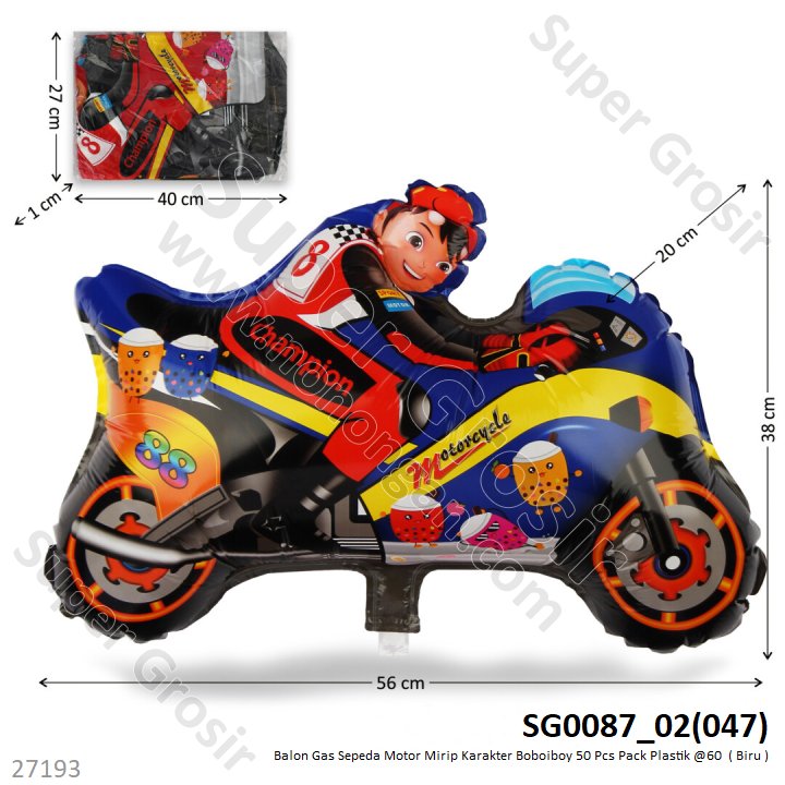Balon Gas Sepeda Motor 50 Pcs Plastik @60