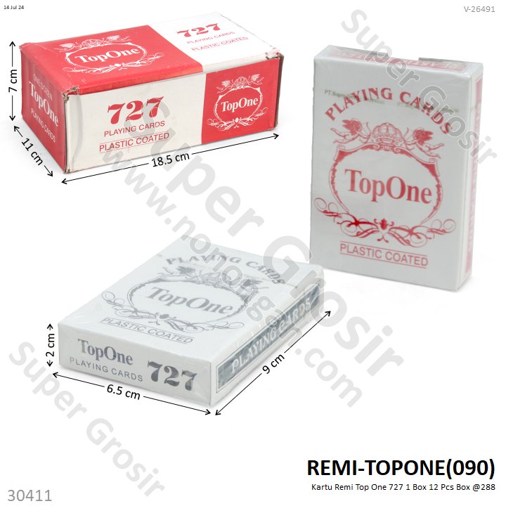 Kartu Remi Top One 727 1 Box 12 Pcs Box @288