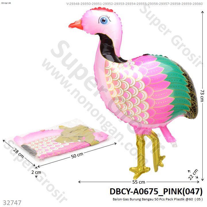 Balon Gas Burung Bangau 50 Pcs Pack Plastik @60