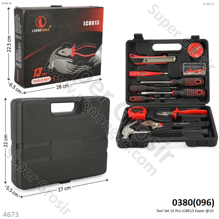 Peralatan dan Perlengkapan Tukang 13 Pcs Tool Set 0380 Box @10