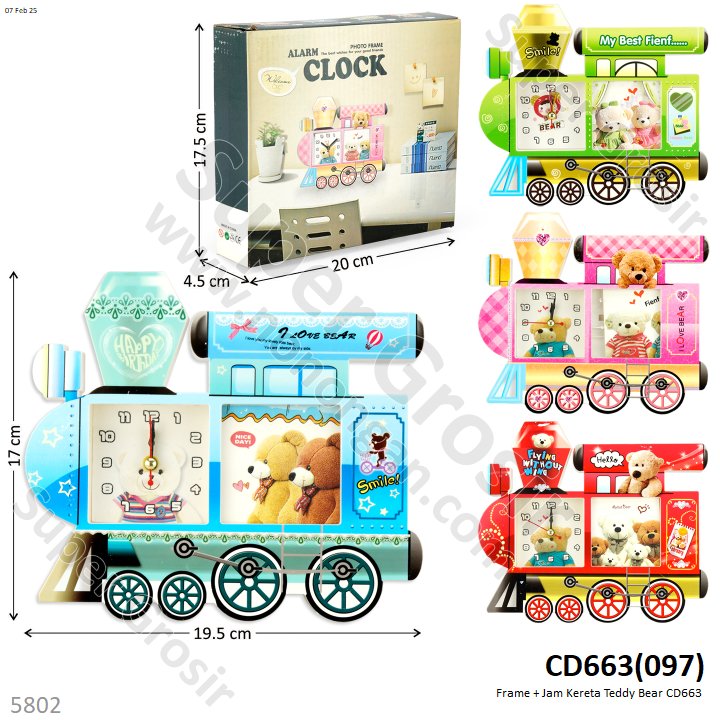 Frame Foto 2 In 1 Jam Meja Model Kereta Api Alarm Clock Photo Frame Box @0
