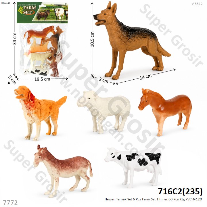 Hewan Ternak Set 6 Pcs Farm Set 1 Inner 60 Pcs Ktg PVC @120