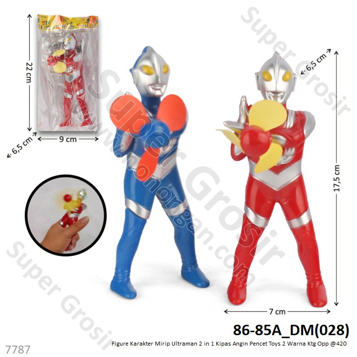 Kipas Angin Pencet Ultraman 18 cm Toys 2 Warna Ktg Opp @420 