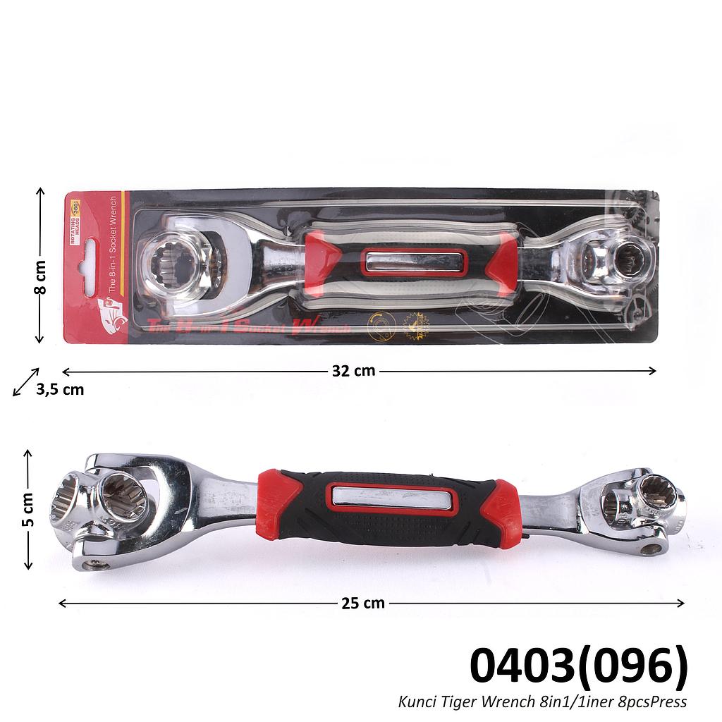 Kunci Socket 8 In 1 Tiger 1 Inner 8 Pcs Press @48