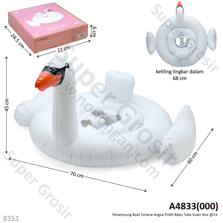 Pelampung Boat Celana Angsa Putih Baby Tube Swan Box @24