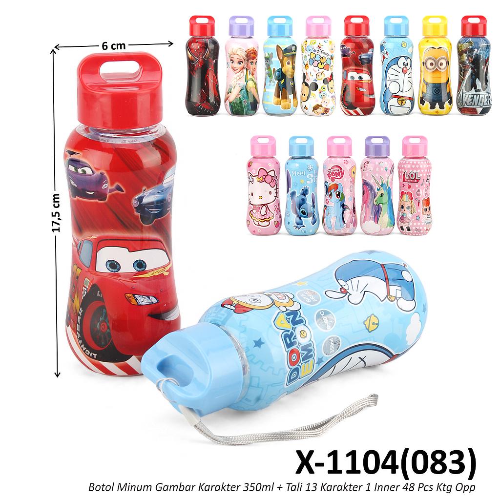 Botol Minum Gambar Karakter 350ml + Tali 13 Karakter 1 Inner 48 Pcs Ktg Opp @288 