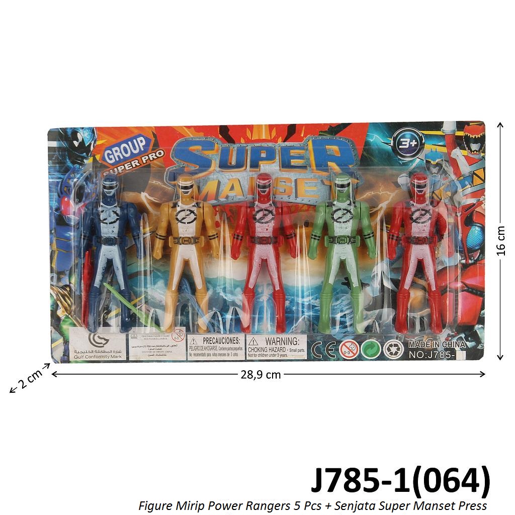 Action Figure Power Rangers 5 Pcs Set Senjata Super Manset Press @360