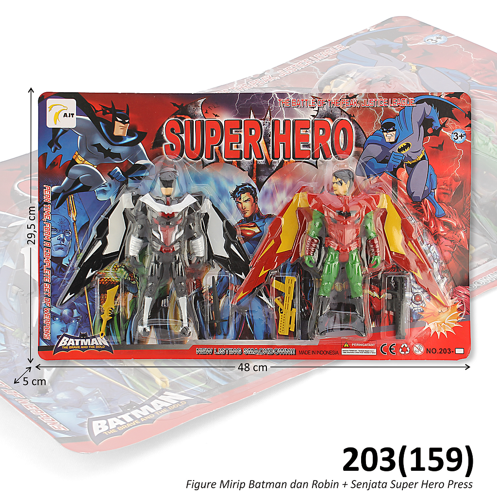 Action Figure Batman dan Robin Set Senjata Super Hero Press @72