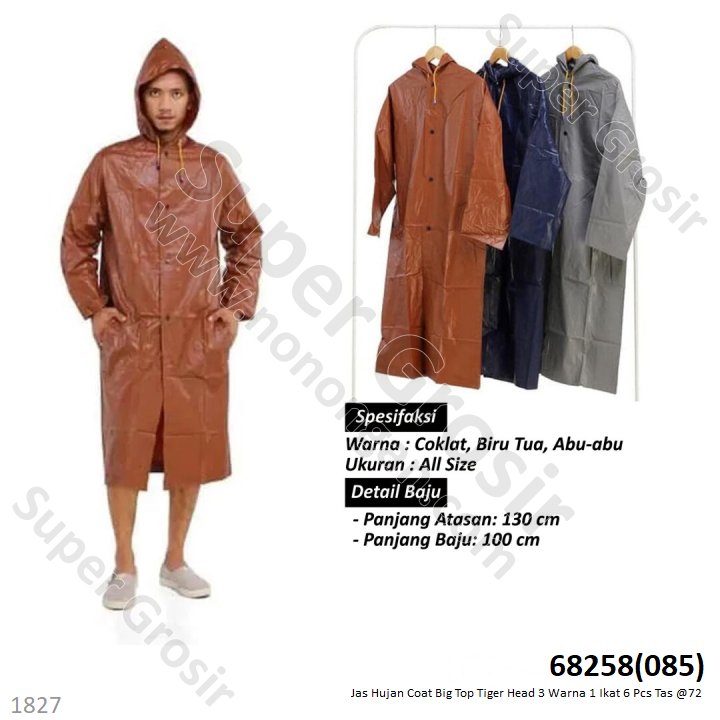Jas Hujan Jaket Big Top Campur Tiger Head Tas @72