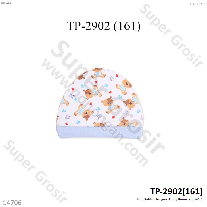 Topi Sablon Pinguin Lusty Bunny Ktg @12