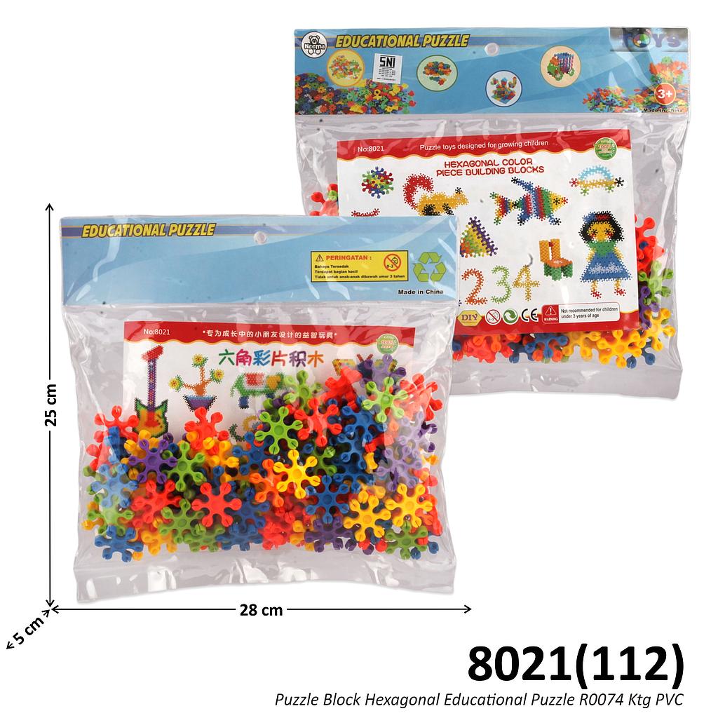 Block Segi Enam Hexagonal Educational Puzzle R0074 Ktg PVC @25