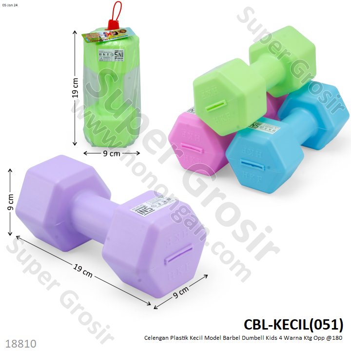 Celengan Barbel Plastik 19 cm Dumbell Kids Ktg Opp @180