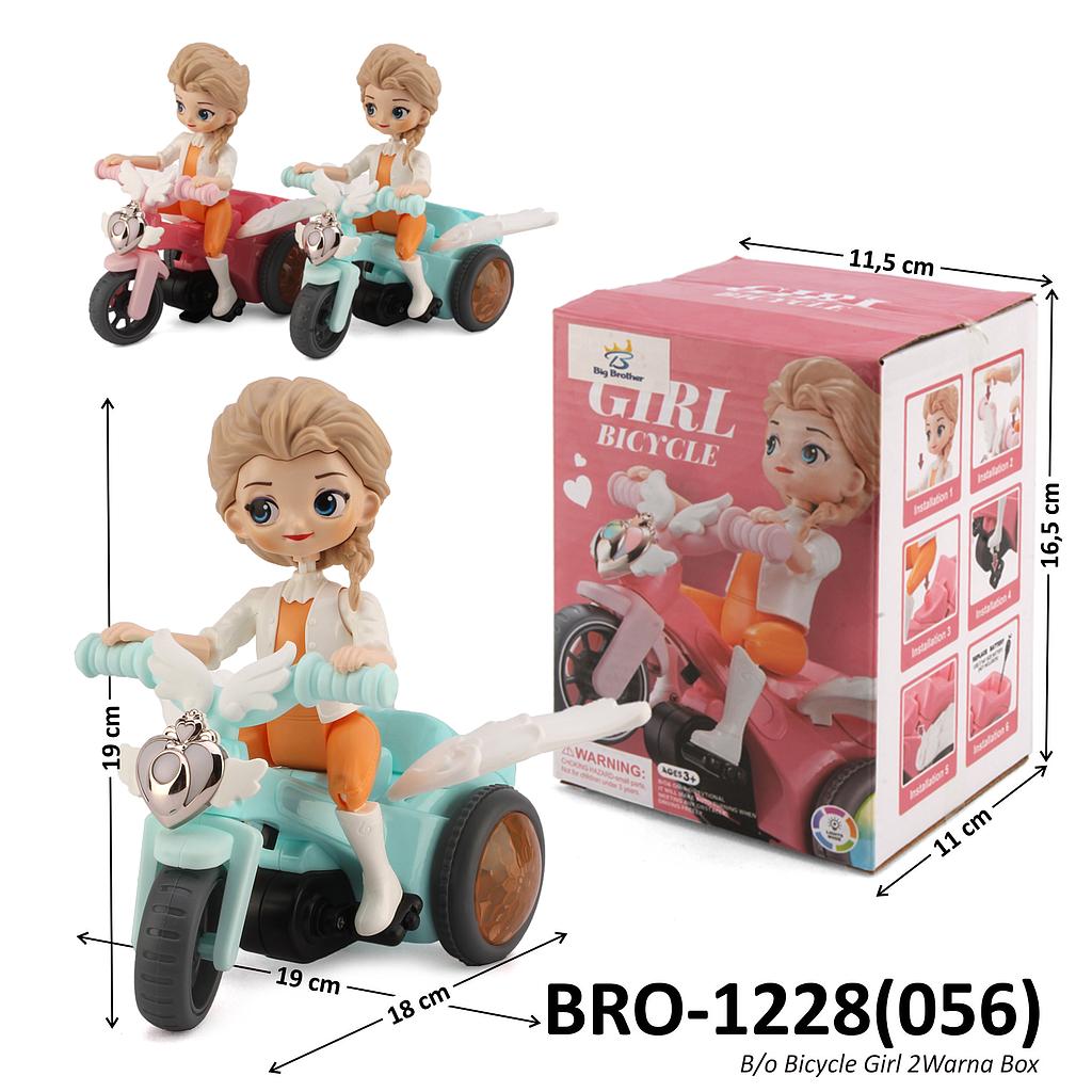 Mainan B/O Sepeda Motor ATV Frozen Jalan Musik Lampu Girl Bicycle 2 Warna Box @72