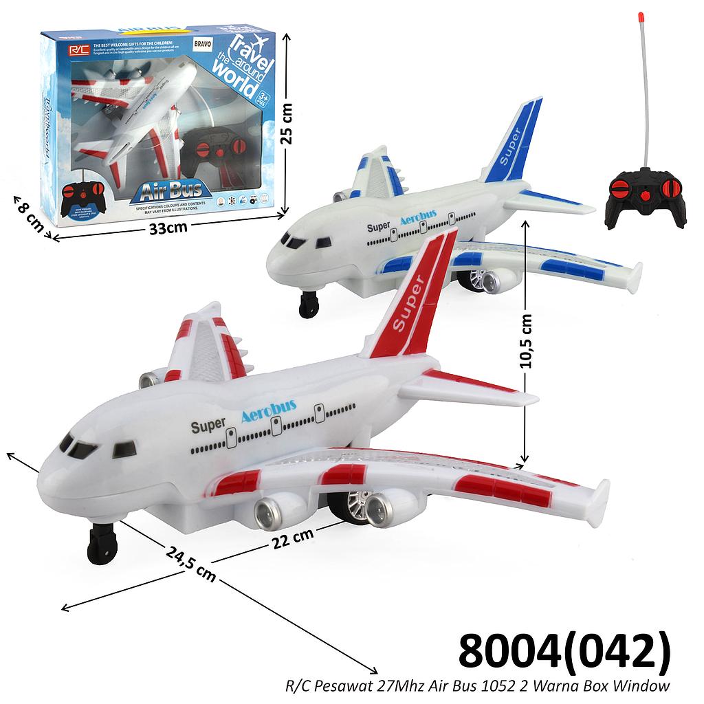 R/C Pesawat 1:30 Lampu Air Bus 27 MHz 4 Channel Box Window @36
