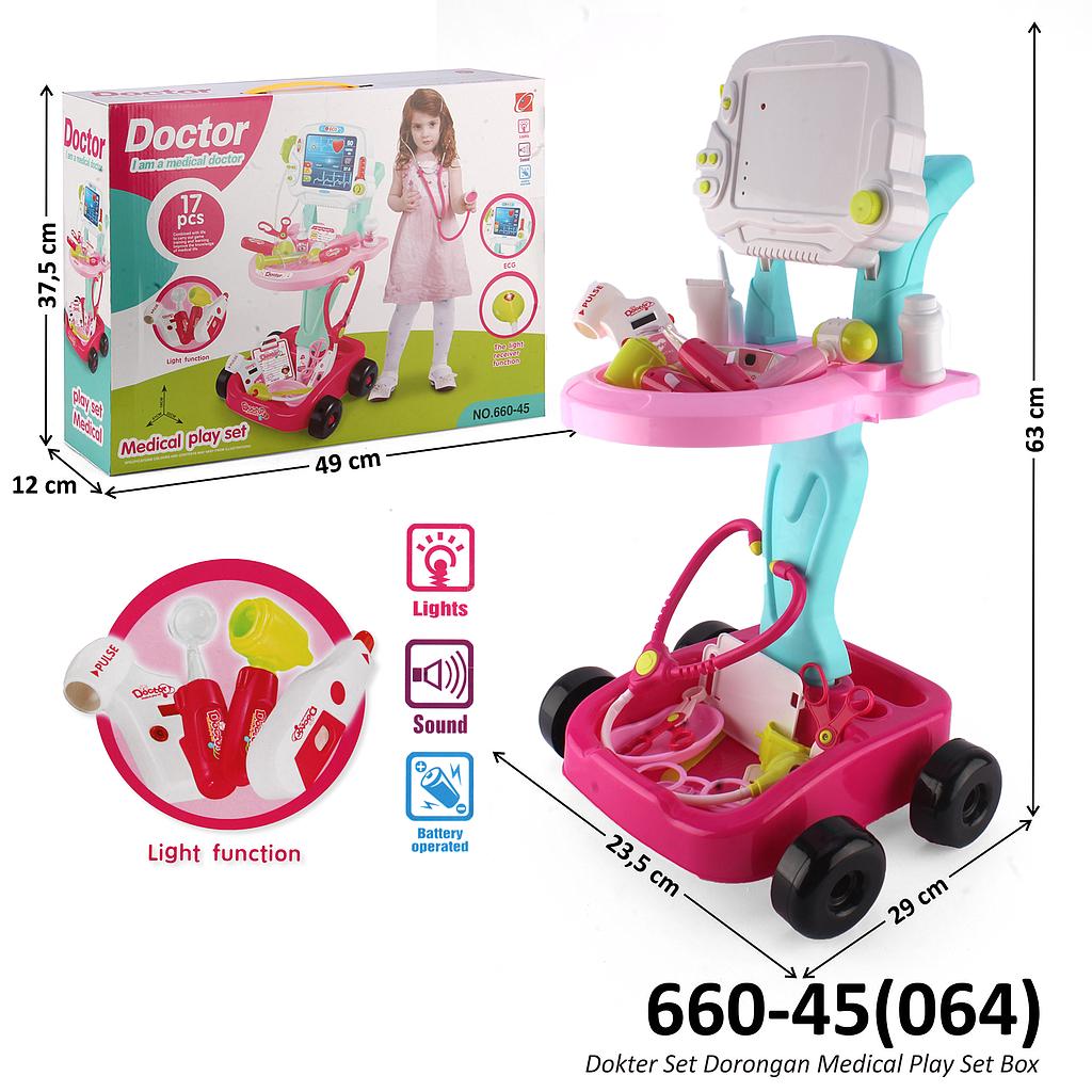 Dokter Set Trolley Doctor Medical Play Set Box @12