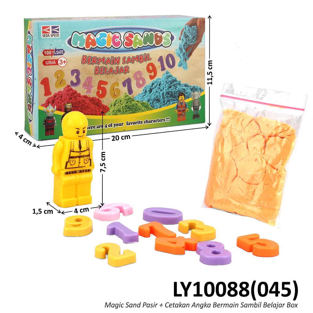 Magic Sand Set Cetakan Angka Bermain Sambil Belajar Box @90