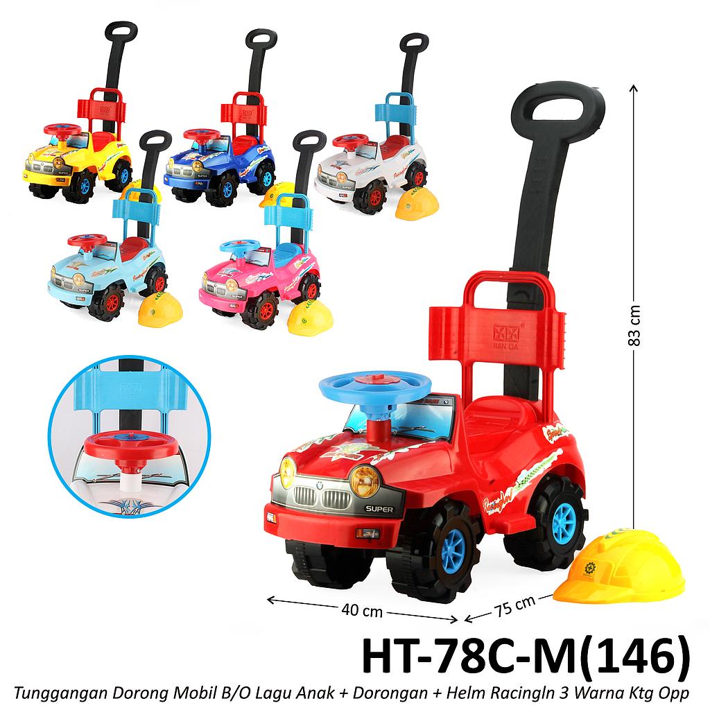 Tunggangan Mobil + Sandaran Dorongan dan Helm B/O Lagu Anak Racingln Ktg Opp @6