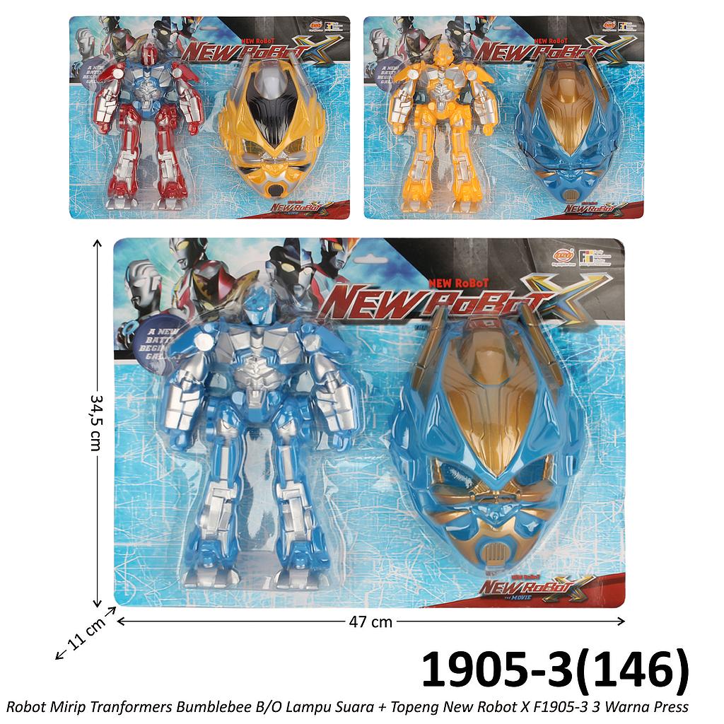 Robot Tranformers Bumblebee B/O Lampu Suara + Topeng New Robot X F1905-3 Press @30