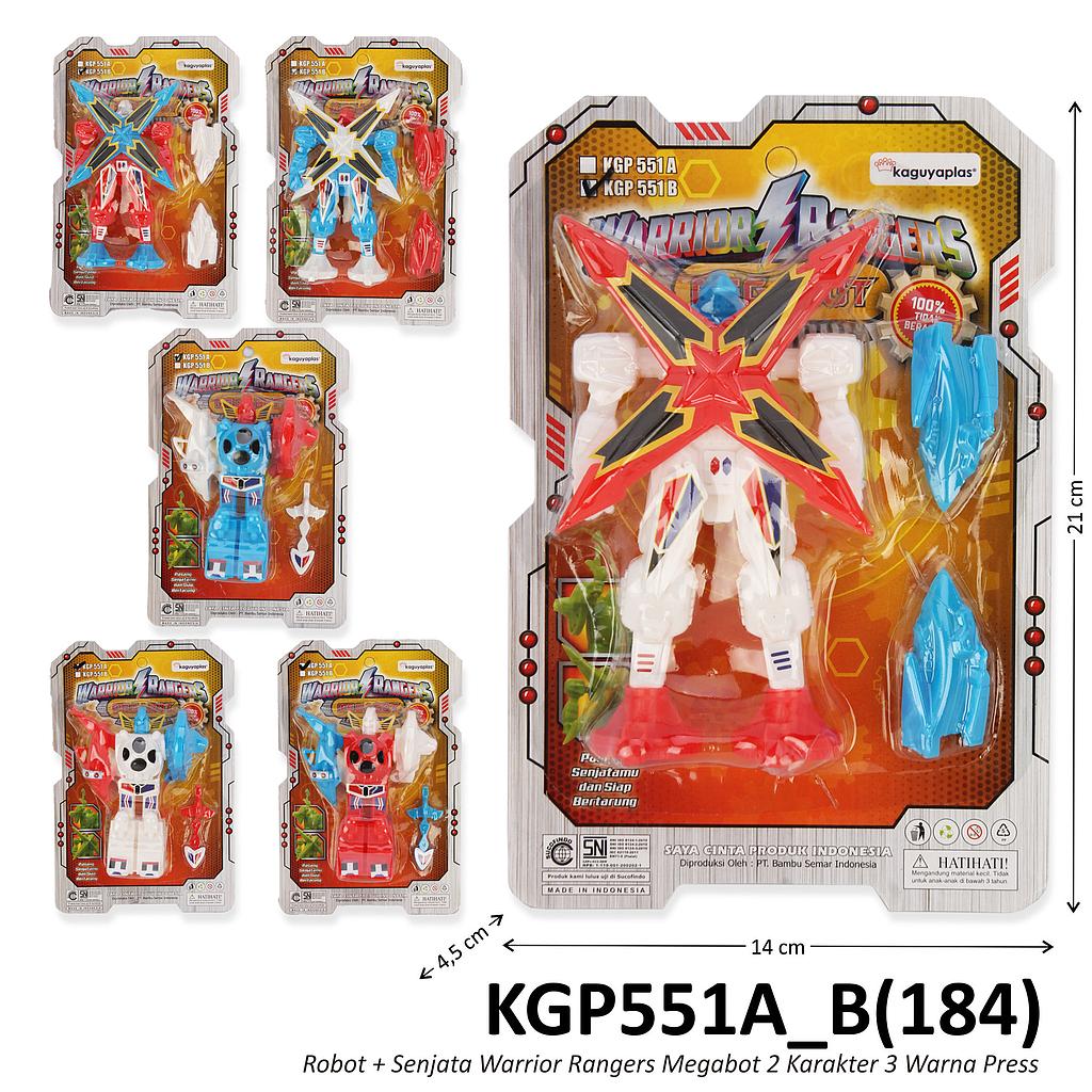 Robot + Senjata Warrior Rangers Megabot 2 Karakter 3 Warna Press @96
