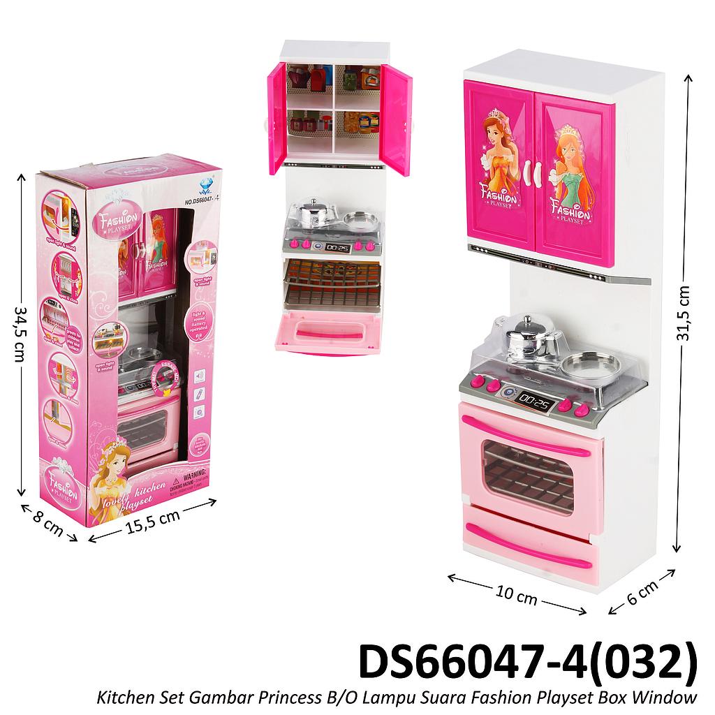 Kitchen Set Princess B/O Suara Lampu Fashion Playset Box Window @48
