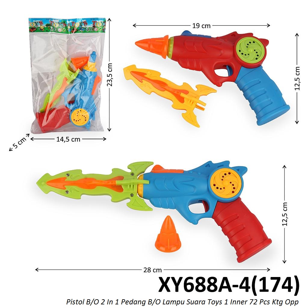 Pistol 2 In 1 Pedang B/O Suara Lampu Toys 1 Inner 72 Pcs Ktg Opp @144
