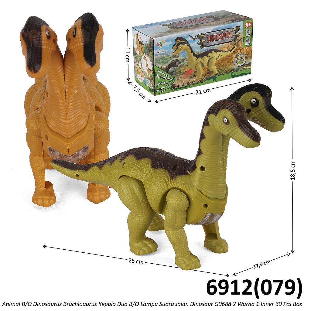 Dinosaurus Brachiosaurus Kepala Dua B/O Jalan Suara Lampu Dinosaur G0688 2 Warna 1 Inner 60 Pcs Box @120