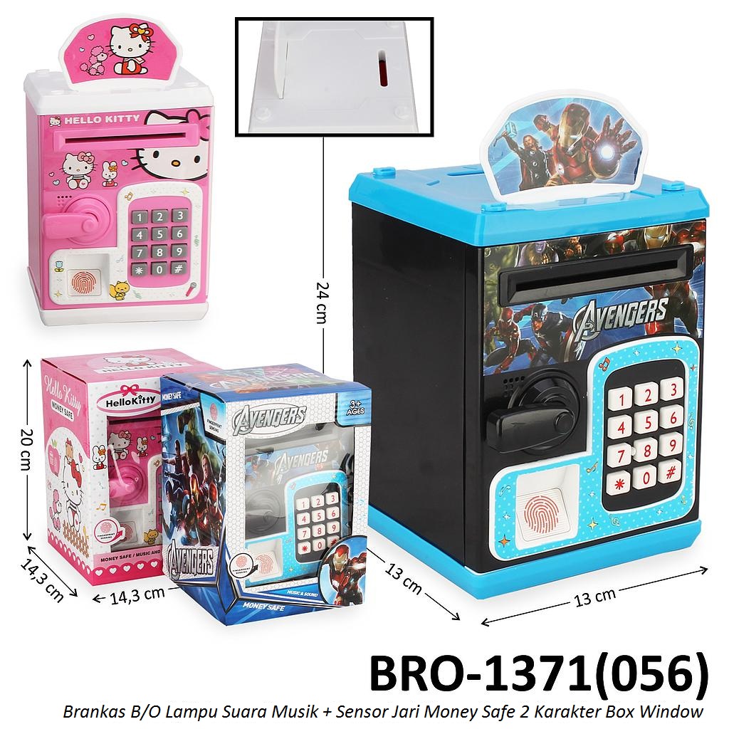 Brankas B/O Karakter B/O Lampu Suara Musik + Sensor Jari Money Safe 2 Karakter Box Window @36
