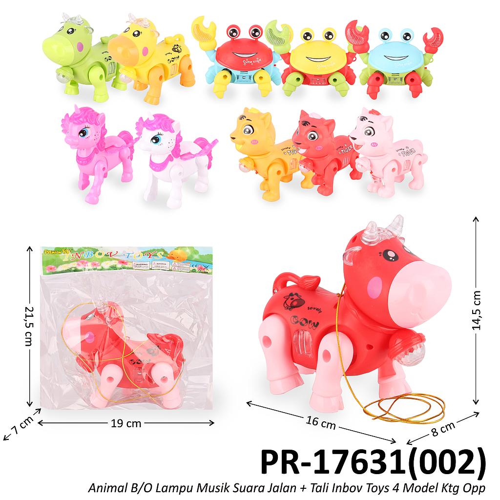 Hewan B/O + Tali Jalan Musik Suara Lampu Inbov Toys 4 Jenis Ktg Opp @120