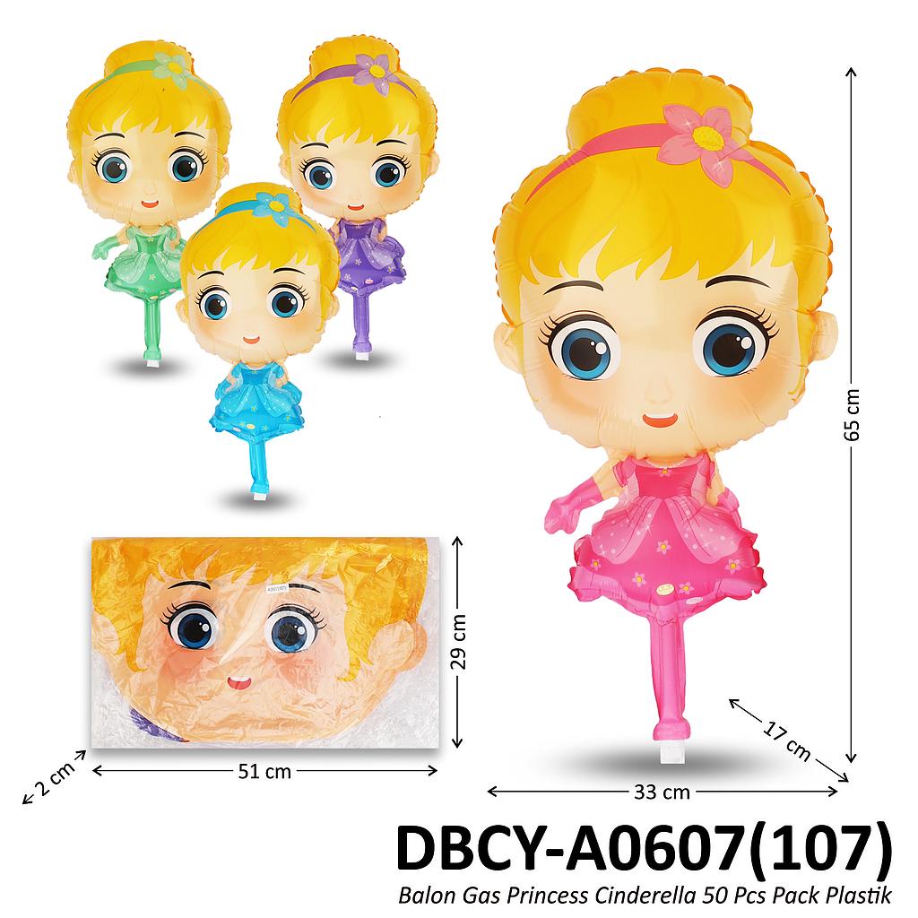 (Obral) Balon Gas Princess Cinderella 50 Pcs Pack Plastik @60