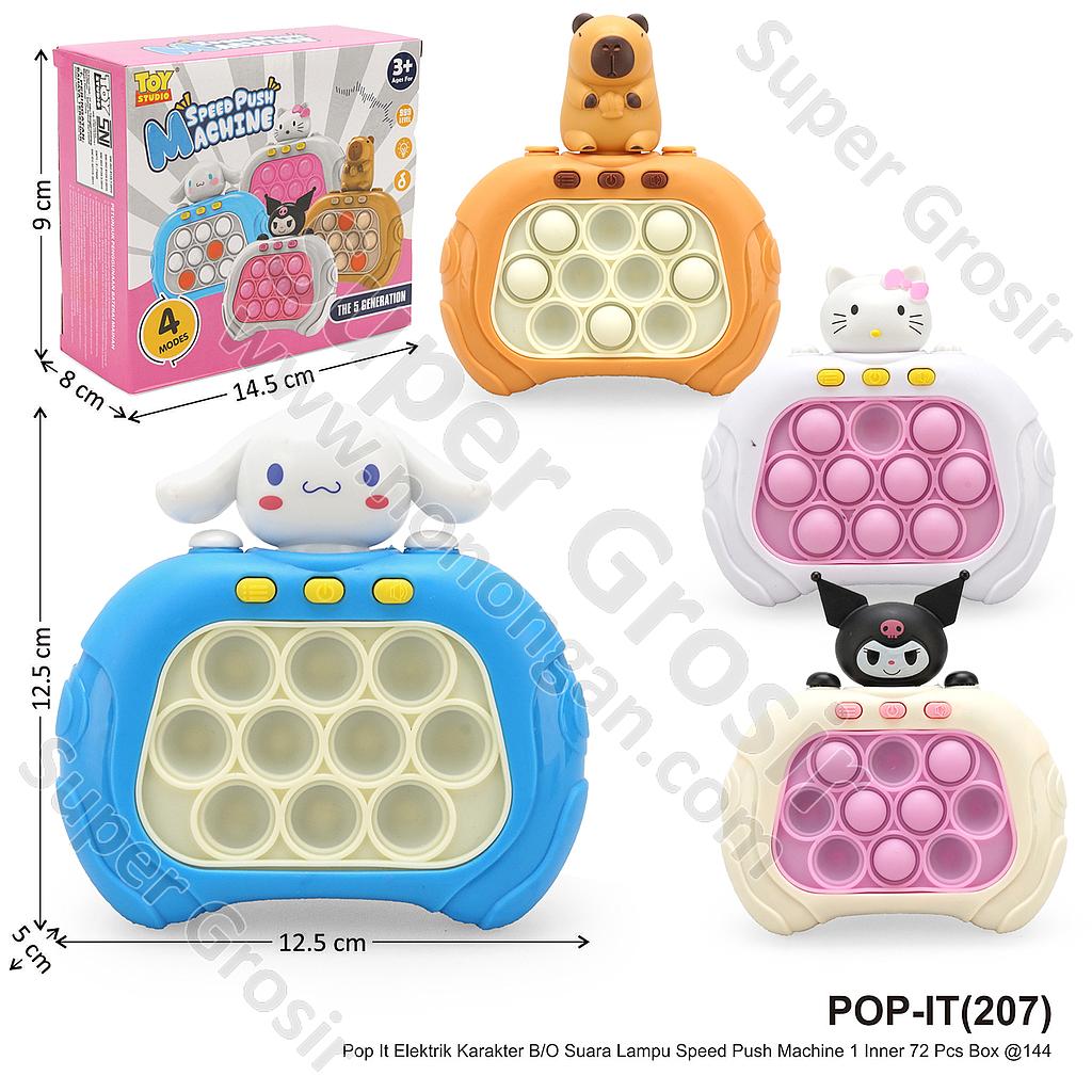 Pop It Elektrik Karakter B/O Suara Lampu Speed Push Machine 1 Inner 72 Pcs Box @144