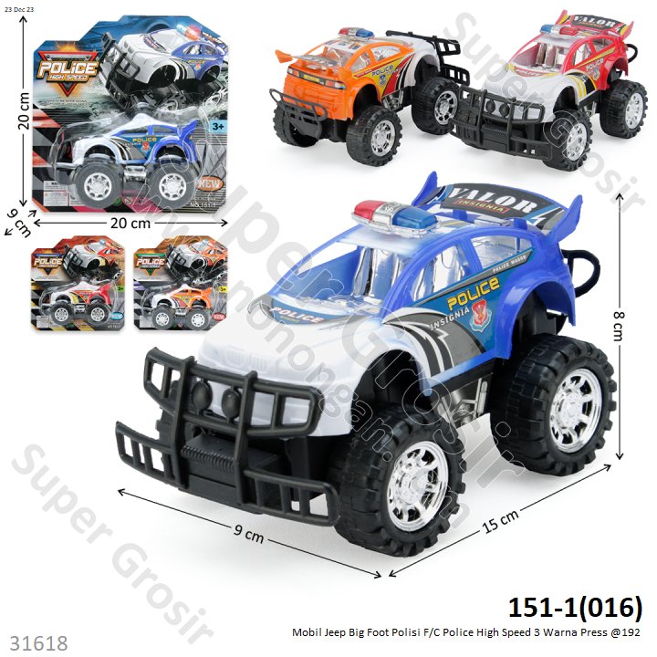 Mobil Polisi Big Foot F/C Police High Speed 3 Warna Press @192