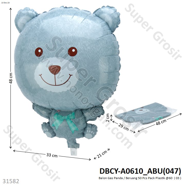 Balon Gas Panda / Beruang 50 Pcs Pack Plastik @60