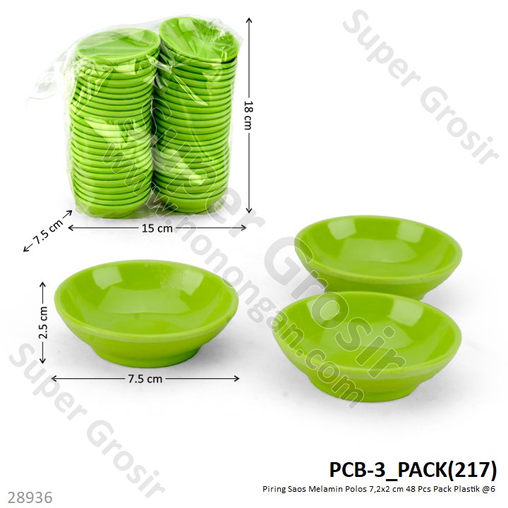 Piring Saos Melamin Polos 7,2x2 cm 48 Pcs Pack Plastik @6